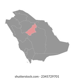 Provincia de Al Qassim, división administrativa del país de Arabia Saudita. Ilustración vectorial.