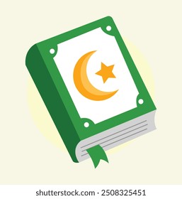 Ícone do Al Quran. Vetor do livro sagrado islâmico