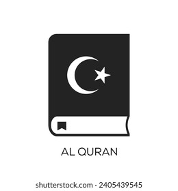 Al Quran icon vector illustration. Islamic book Quran vector icon. 