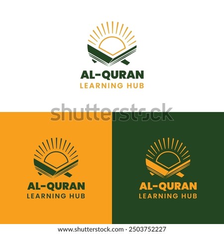 Al Quran Learning Hub Online Quran Academy Combination Mark Logo Design	