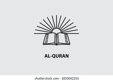 Al Quran line icon. Holy islamic book linear style sign for mobile concept and web design.