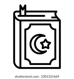 al quran line icon vector design template and ilustration