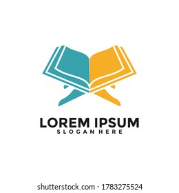 Al Quran logo vector, Islamic logo vector illustration, and book logo vector