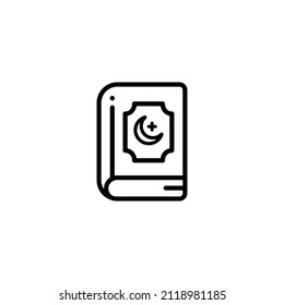 Al quran outline icon vector illustration