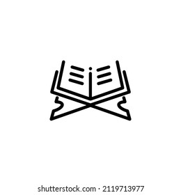 Al quran outline icon vector illustration