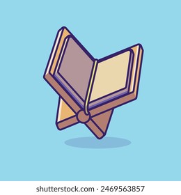 Al Quran simple cartoon vector illustration Islamic holiday concept icon isolated