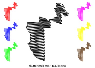 Al Rayyan (State of Qatar, Municipalities of Qatar) map vector illustration, scribble sketch Al Rayyan map