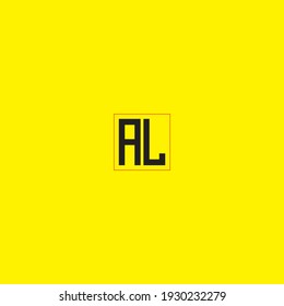 AL rectangle shape letter logo design.