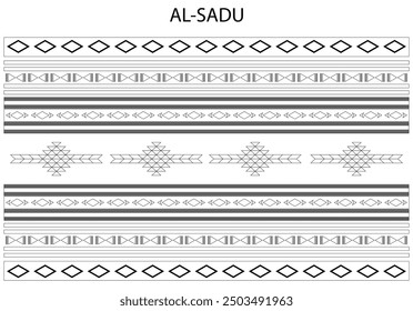 Al Sadu Textile Design - Traditional Saudi Arabian Weaving Pattern Representing Arabian Cultural Heritage