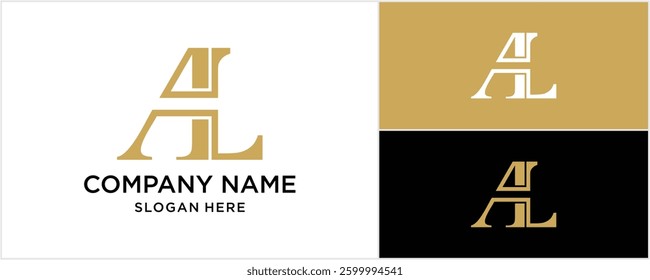 AL Serif Letter Logo Design vector illustration