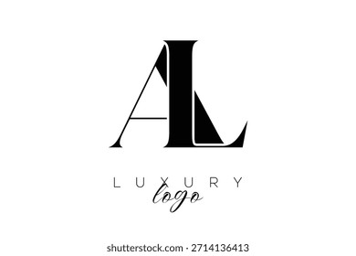 AL Serieller Buchstabe Monogramm Typografie Logo für elegante Premium-Branding-Identität