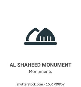 Al shaheed monument glyph icon vector on white background. Flat vector al shaheed monument icon symbol sign from modern monuments collection for mobile concept and web apps design.