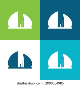 Al Shaheed Monument Of Iraq Flat four color minimal icon set