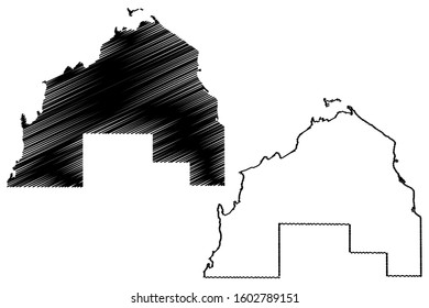 Al Shamal (State of Qatar, Municipalities of Qatar) map vector illustration, scribble sketch Madinat ash Shamal map