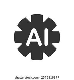Al solid icon. Vector illustration