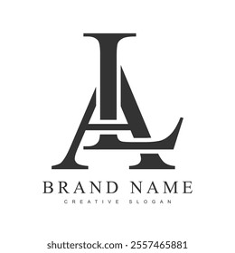 AL trendy logotype template. Initial letter a and l classic font style. Creative logo for company name or identity. Vector illustration.