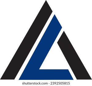 AL Triangle shape logo design, vector file logo, 