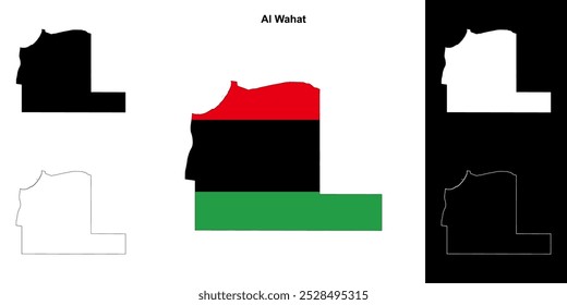 Al Wahat district outline map set
