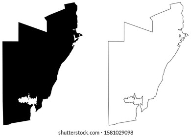 Al Wakrah (State of Qatar, Municipalities of Qatar) map vector illustration, scribble sketch Al Wakrah map