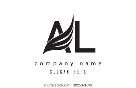 AL wings latter logo Vector