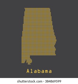 Alabama abstract dots map. Dotted style. Vector illustration EPS8