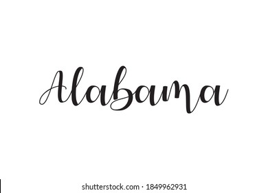 Alabama calligraphy lettering can be used as print, logo or for any advertisement produciton