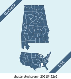 Alabama county map image download