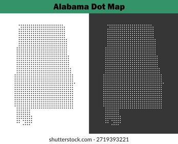 Alabama dot maps vector in the USA