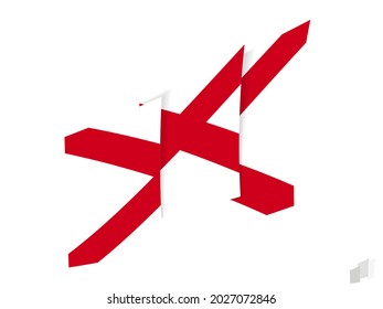 Alabama flag in an abstract ripped design. Modern design of the Alabama flag. Vector icon.