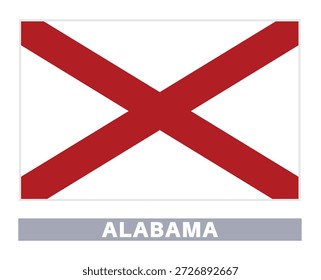 Bandera de Alabama. Banderas del Estado americano en colores y proporciones oficiales