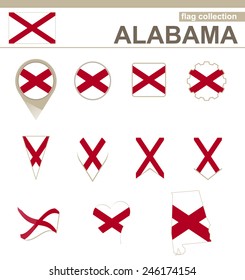 Alabama Flag Collection, USA State, 12 versions