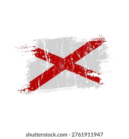 Alabama flag with grunge effect - vector illustration