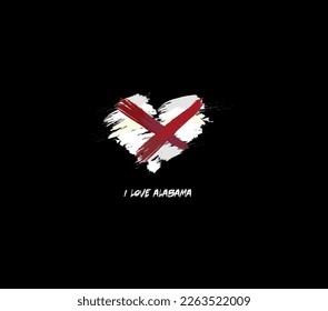 Alabama flag heart for your design.	Federative units of United States.