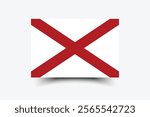 Alabama flag official colors and proportion digital vector illustration