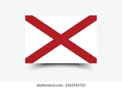 Alabama flag official colors and proportion digital vector illustration