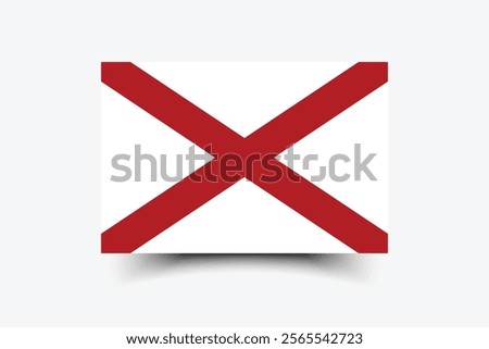 Alabama flag official colors and proportion digital vector illustration