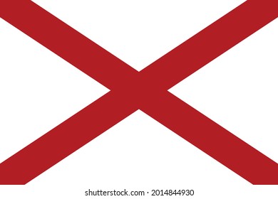 Alabama flag on white background. Alabama state sign. flat style. 