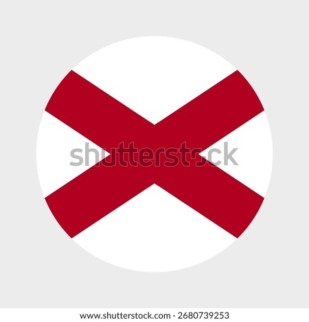 Alabama flag. Alabama USA flag vector. Alabama flag on circle