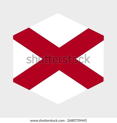 Alabama flag. Alabama USA flag vector. Alabama flag on hexagon