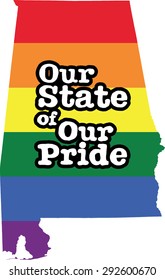 Alabama gay pride vector state sign