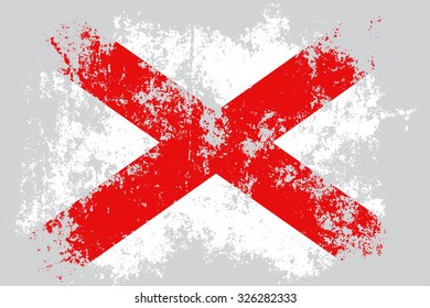 Alabama grunge,damaged,scratch,old style state flag.