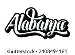 Alabama hand lettering design calligraphy vector, Alabama text vector trendy typography design