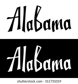 Alabama, hand lettering text. Vector illustration