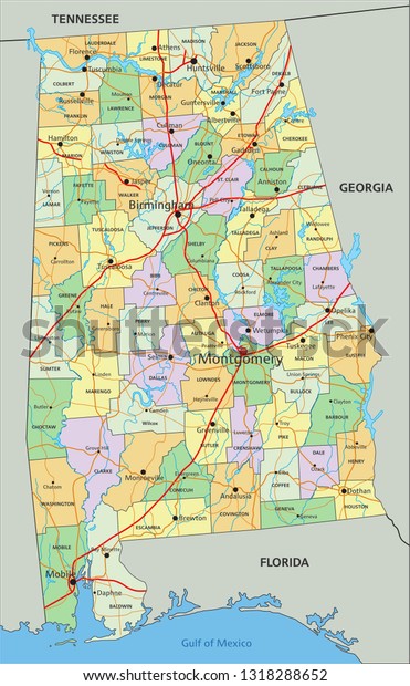 detailed map of alabama