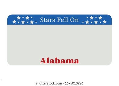 Alabama license plate. Vector object on white background 