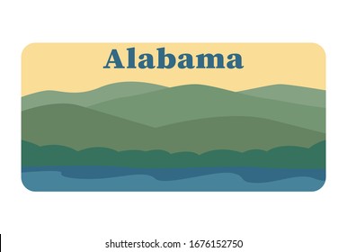 Alabama license plate. Vector object on white background 