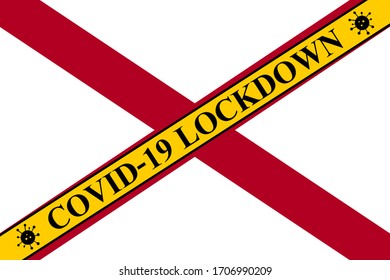 bloqueo de alabama para prevenir la propagación o el brote de coronavirus. covid-19 precaución alabama para bloquear la infección por virus.