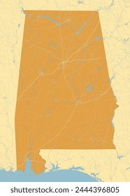Alabama Map Art vector illustration