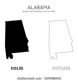 Alabama Map Blank Vector Map Us Stock Vector (Royalty Free) 1509480431 ...