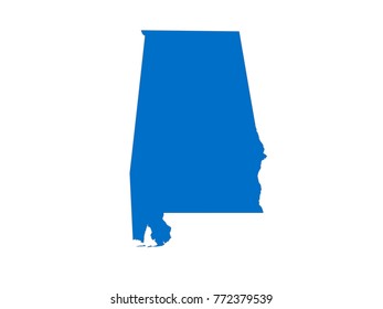 Alabama map Blue vector isolated on white background Vector EPS10